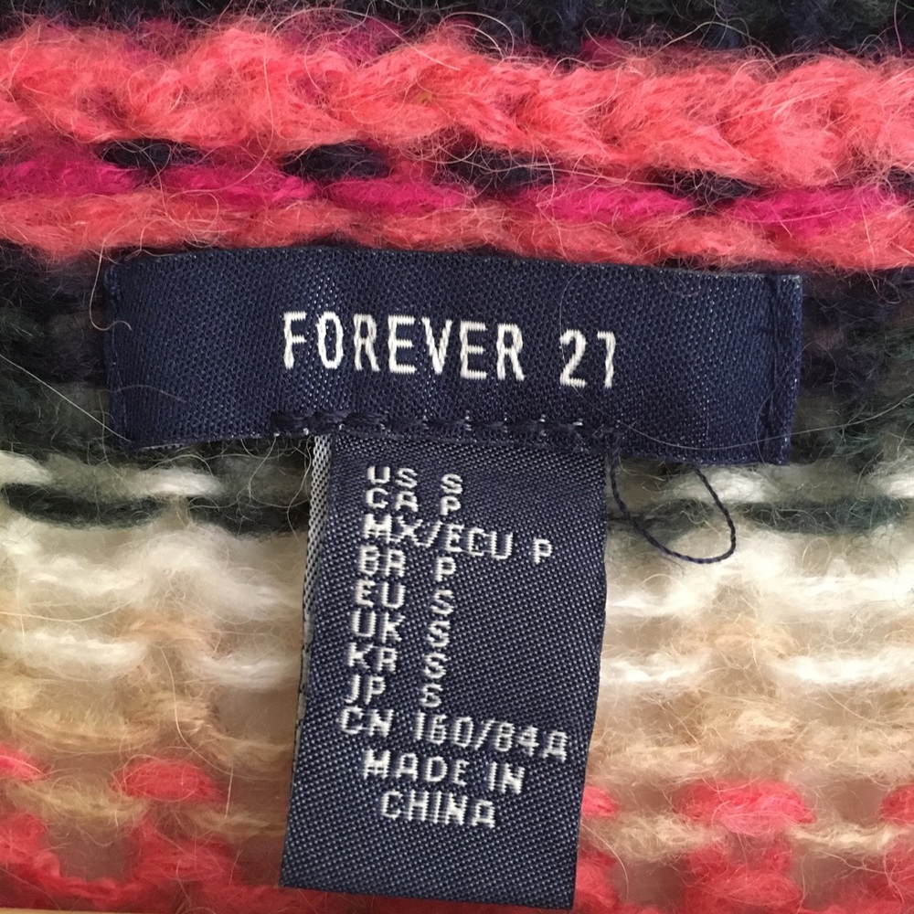 Fuzzy Striped Open Knit Sweater - Picture 2 of 3